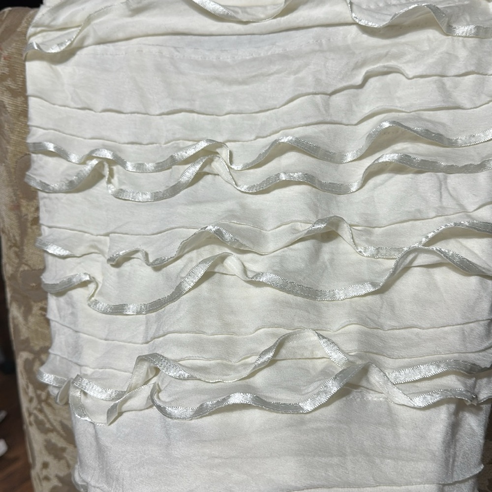 White Ruffled Women's Tank Top - Picture 8 of 8